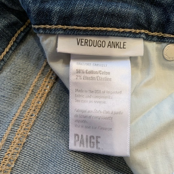 Like new Paige Verdugo Ankle distressed and paint splattered jeans size 27 - Picture 4 of 4